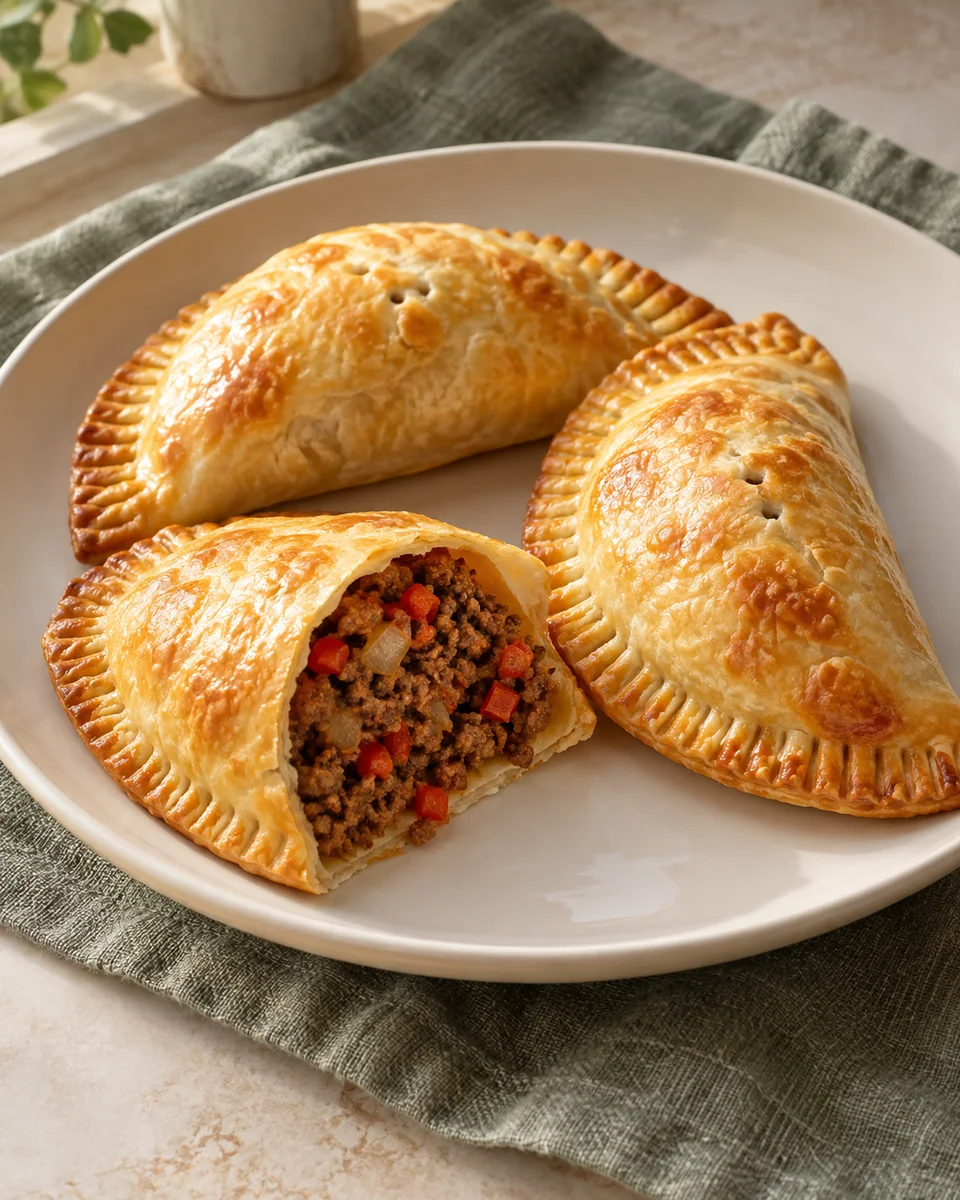 Empanadas mit Rinderhack und Paprika – KI-generierte Rezeptillustration