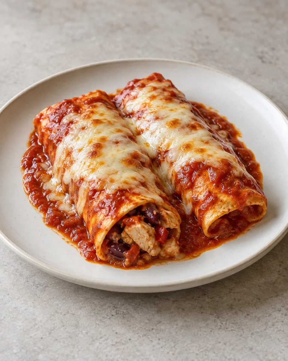KI-generierte Darstellung: Hähnchen-Enchiladas.