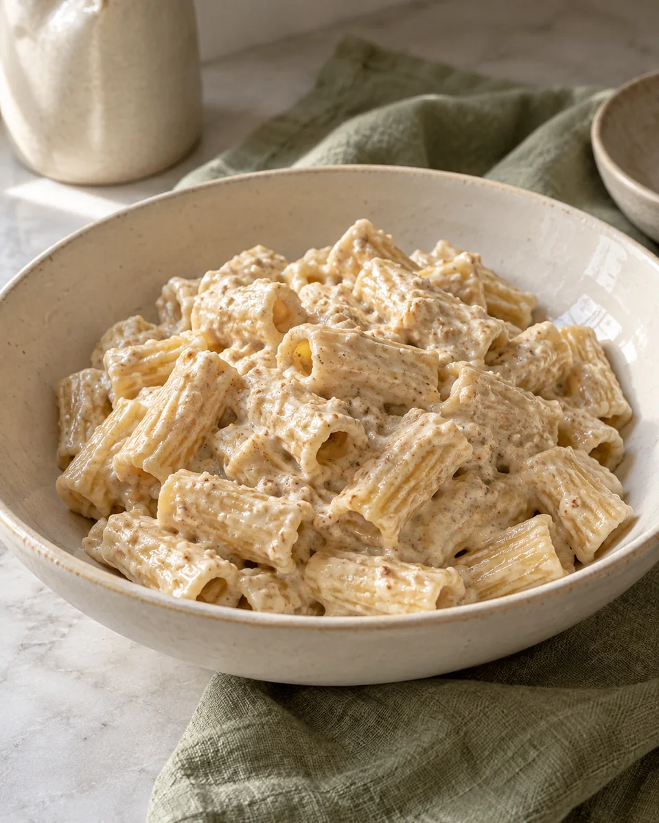 Pasta mit cremiger Walnusssauce – KI-generierte Rezeptillustration