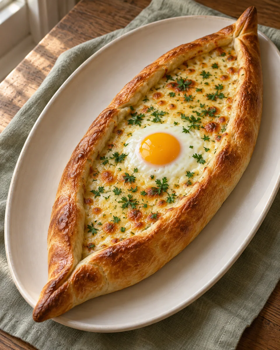 Pide mit Käse und Ei – KI-generierte Rezeptillustration