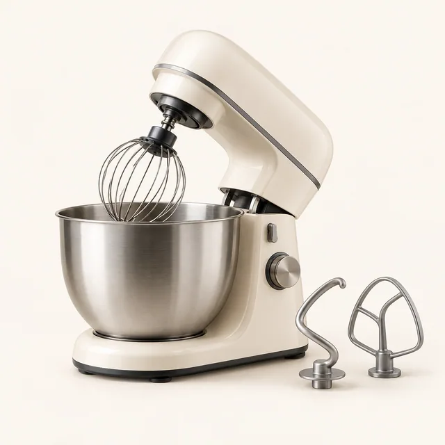 Eigene Illustration: Küchenmaschine mit Edelstahl-Rührschüssel