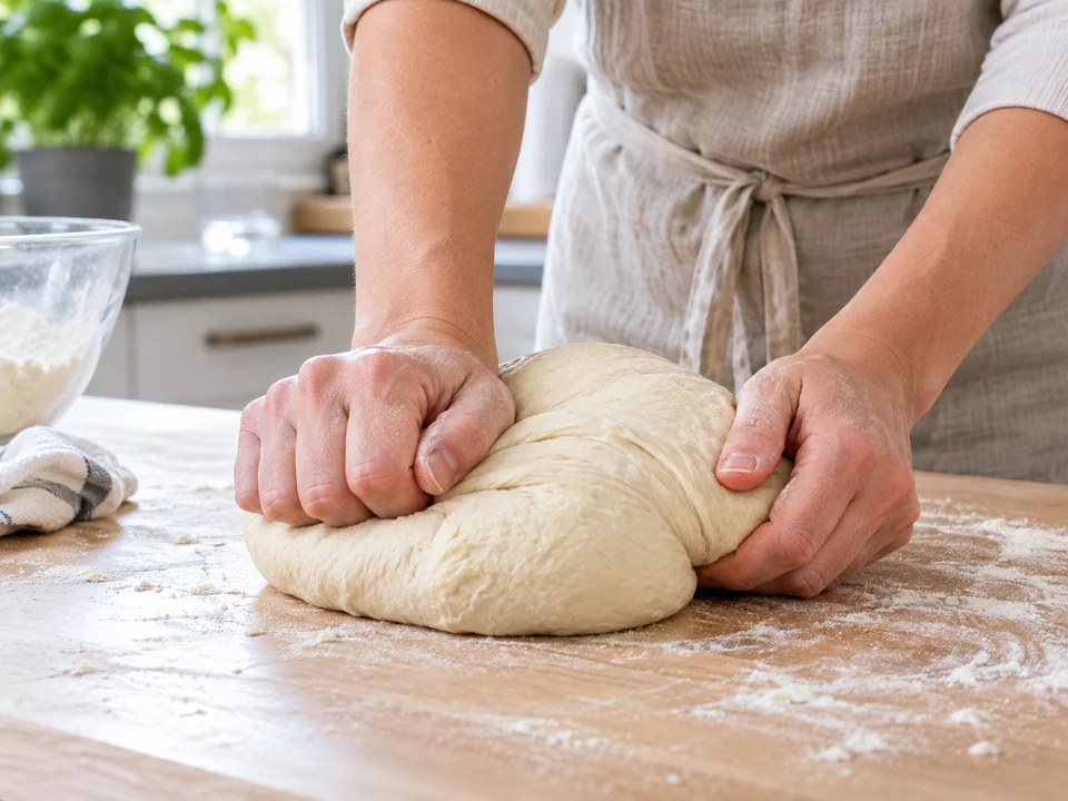 Festen Hefeteig kneten