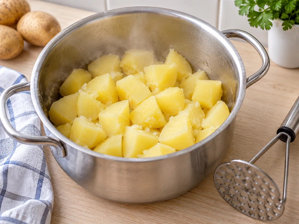 Kartoffeln weich kochen und ausdampfen lassen
