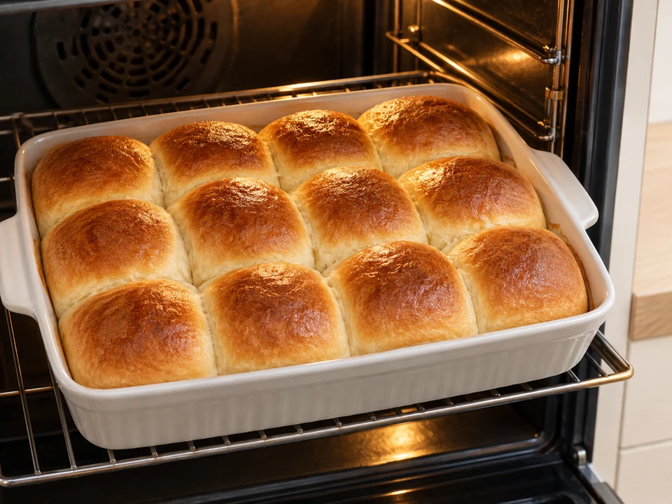 Buchteln im Ofen goldbraun backen.