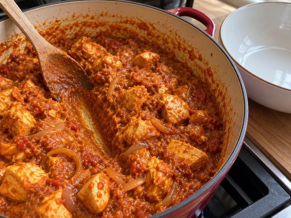 Hähnchen-Masala fertig garen