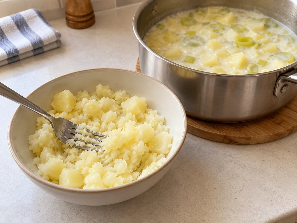 Mit Kartoffeln binden