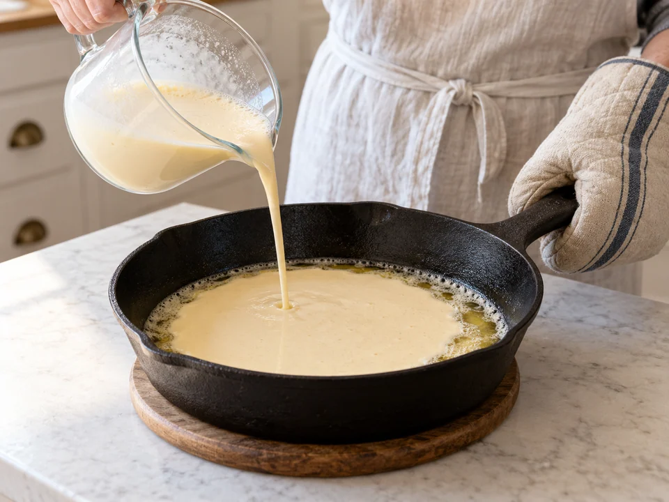 Butter verteilen und Teig eingießen