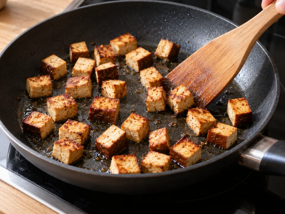 Räuchertofu separat bräunen