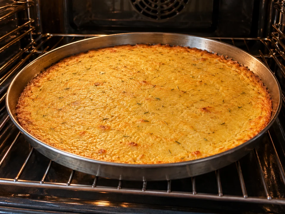 Dünn eingießen und heiß backen