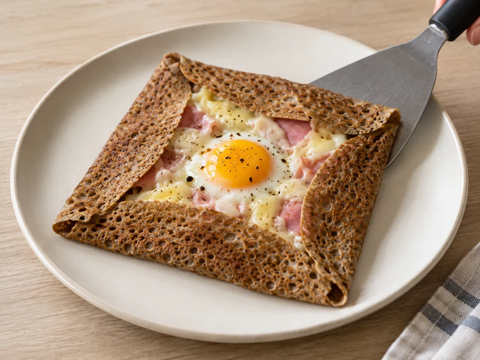 Vier Ränder einschlagen und die Galette warm servieren.
