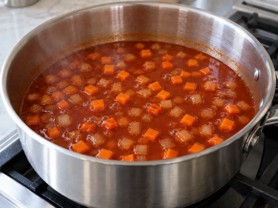 Saucengemüse anrösten und köcheln