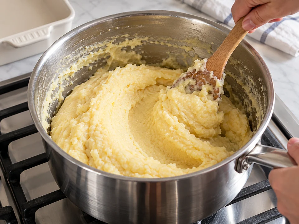 Den Grieß fest kochen