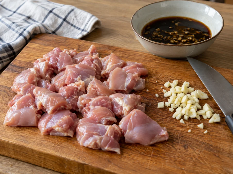 Hähnchen und Würzsauce vorbereiten