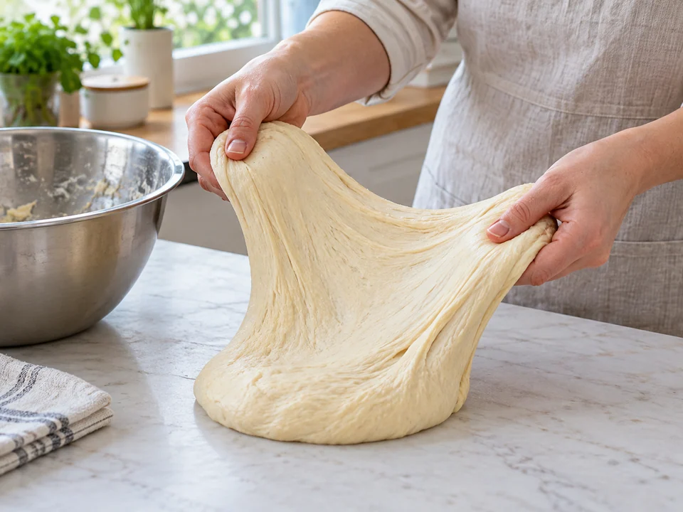 Hauptteig elastisch kneten