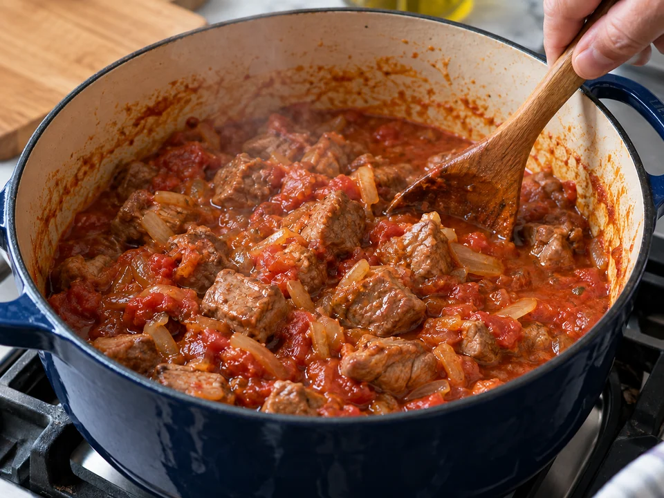 Das Ragout sanft weich schmoren