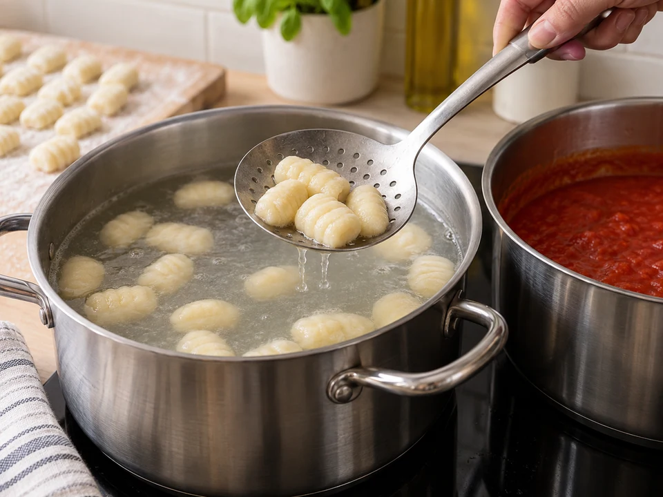 Die Gnocchi schonend portionsweise garen