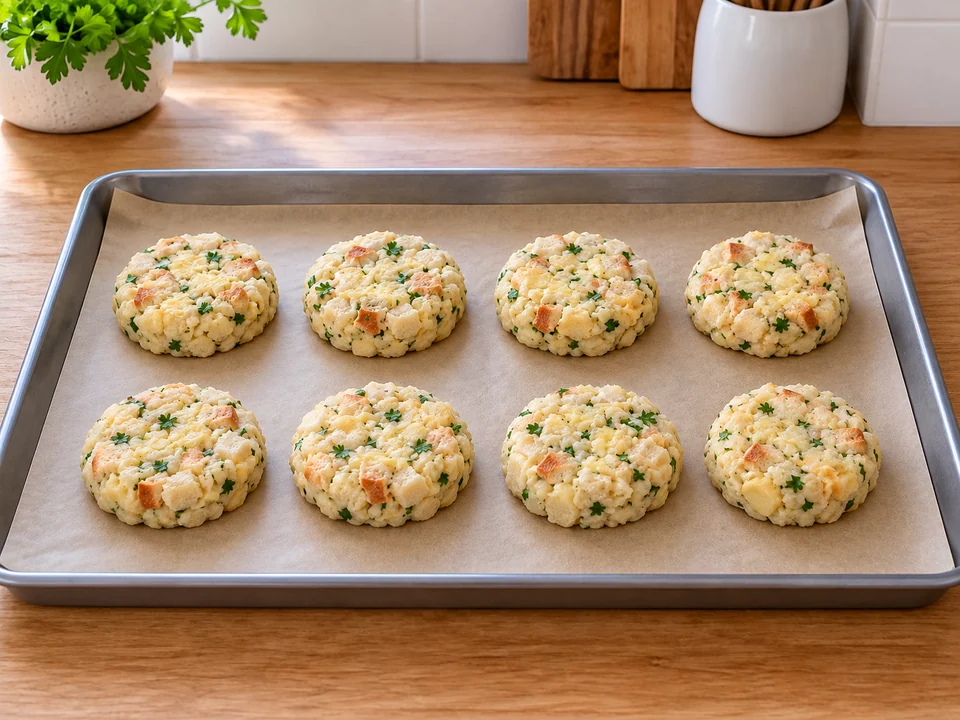 Acht flache Knödel formen