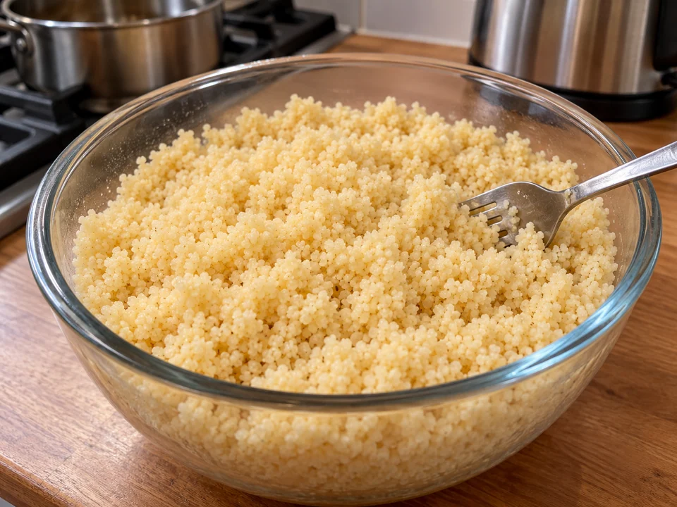 Couscous vollständig quellen lassen