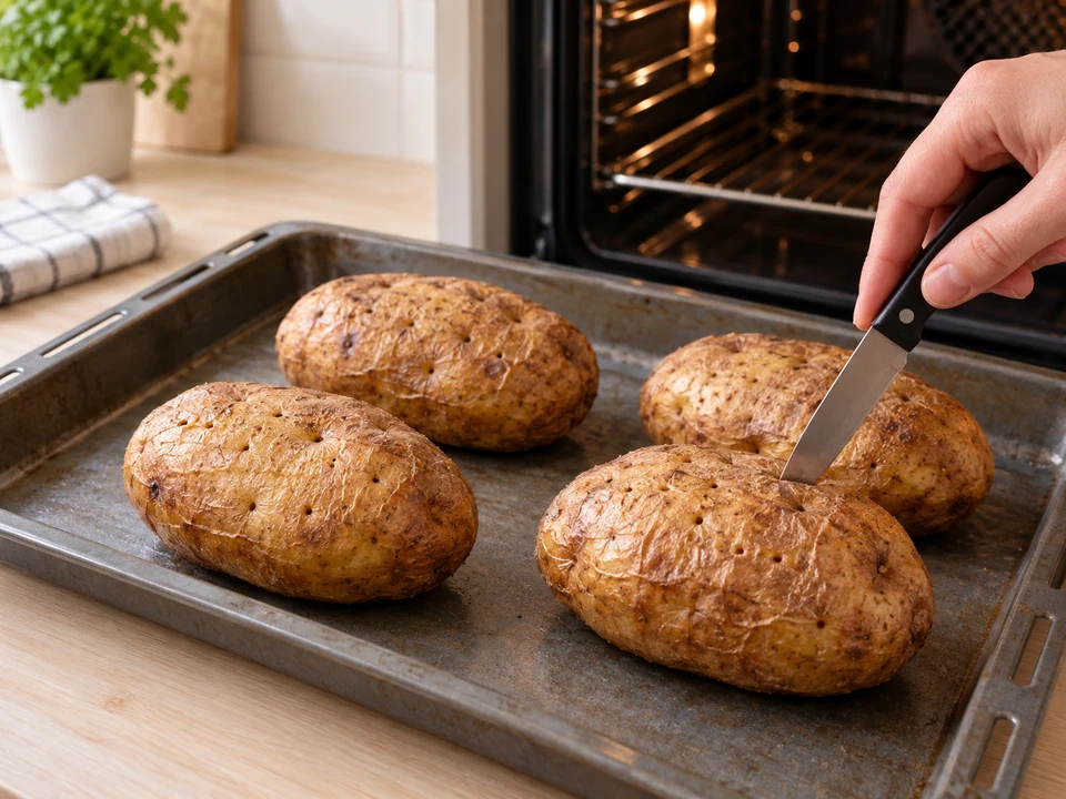Große Kartoffeln mit der Schale weich backen
