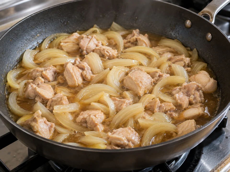 Hähnchen im Dashi-Sud garziehen