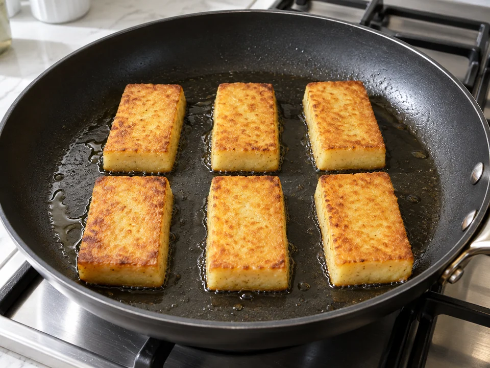 In vier Chargen goldbraun braten