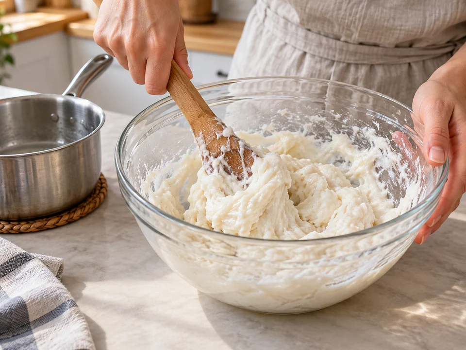 Flüssigkeit erhitzen und Stärke brühen