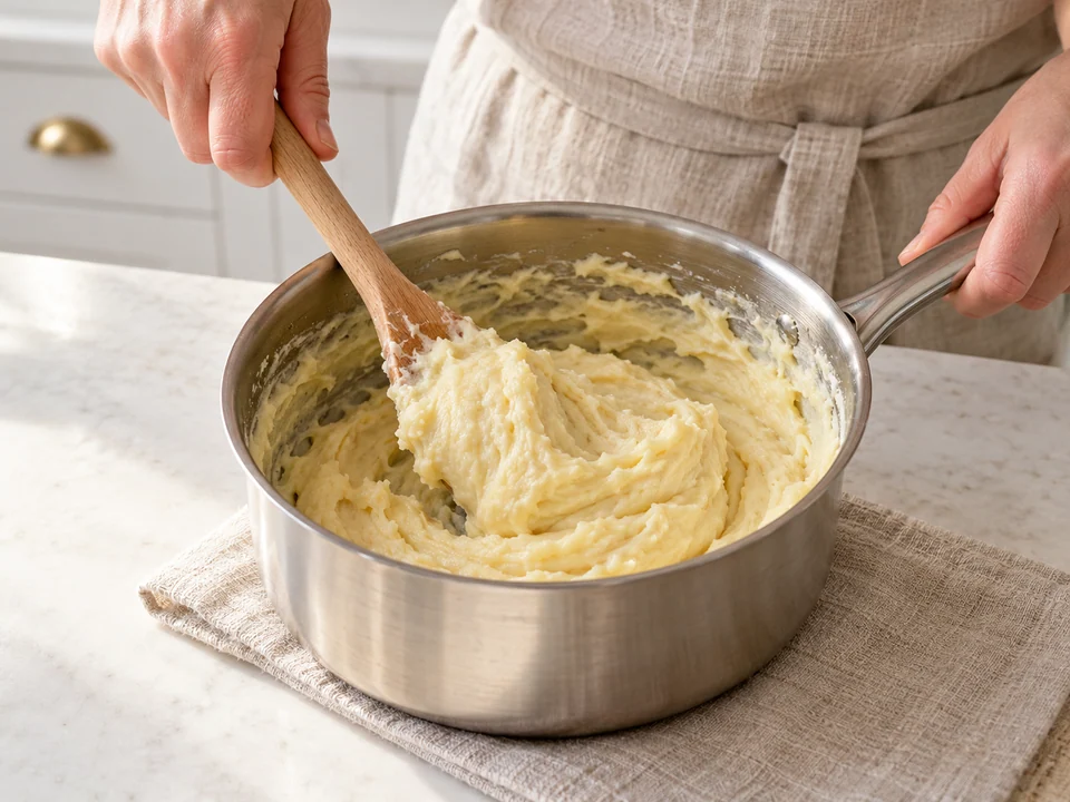 Eine dicke Käsebasis kochen
