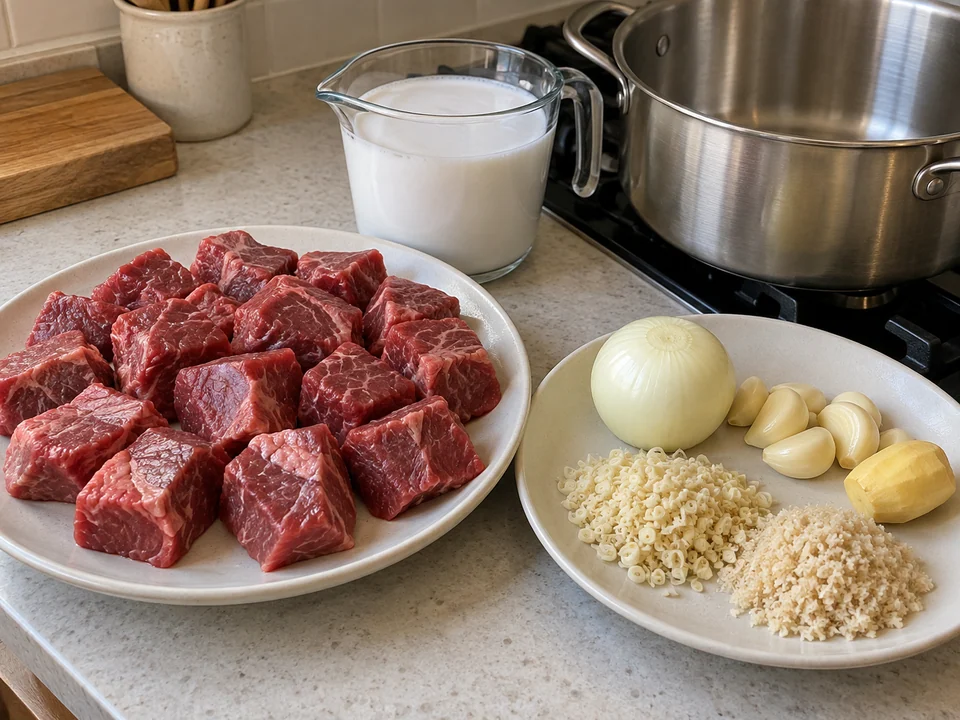 Fleisch und Aromaten vorbereiten