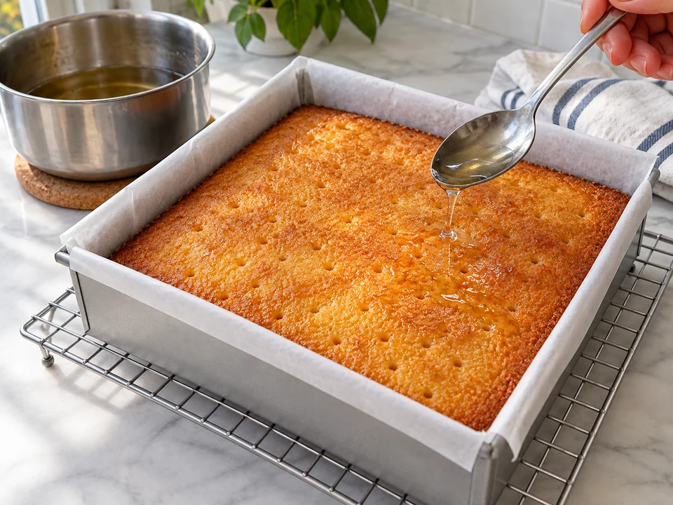 Kuchen vollständig backen und tränken