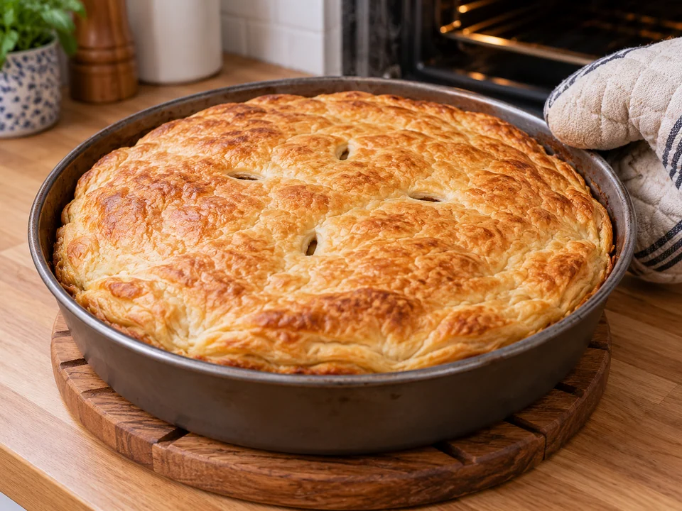 Den Teig knusprig backen