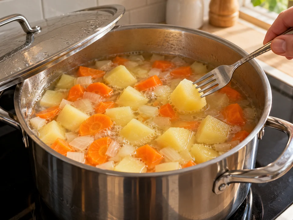 Kartoffeln zuerst ohne Sauerkraut garen
