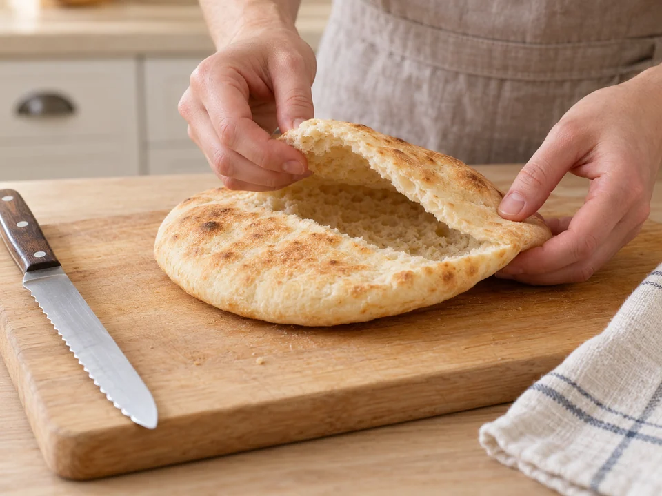 Fladenbrot vorbereiten