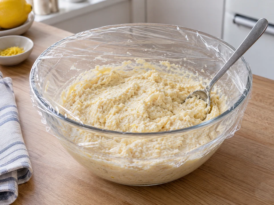 Quarkmasse mischen und eine Stunde kalt quellen lassen.