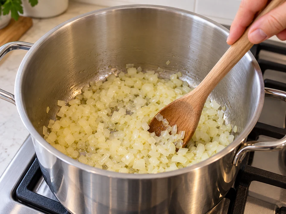 Zwiebel und Gemüse anschwitzen