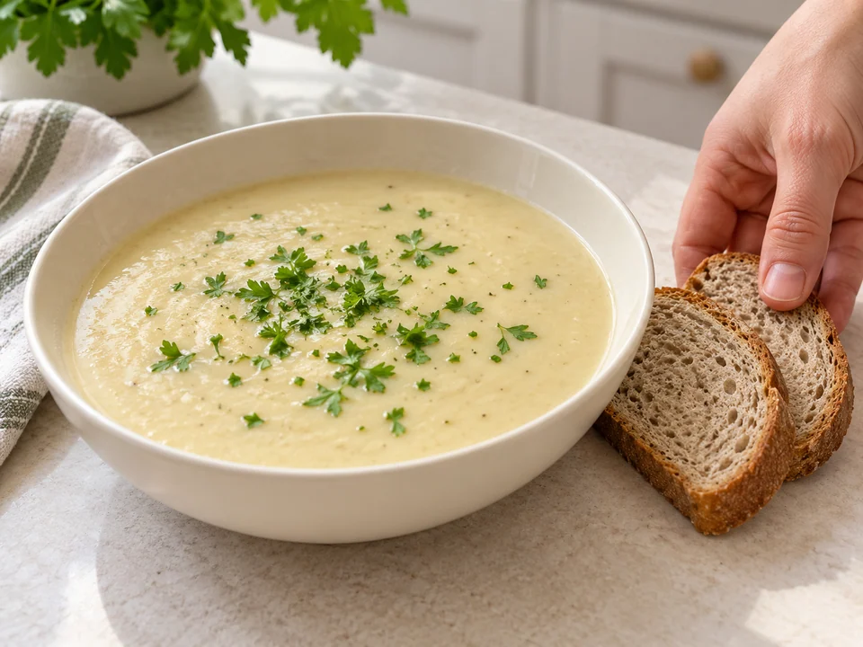 Erhitzen und als Mahlzeit servieren